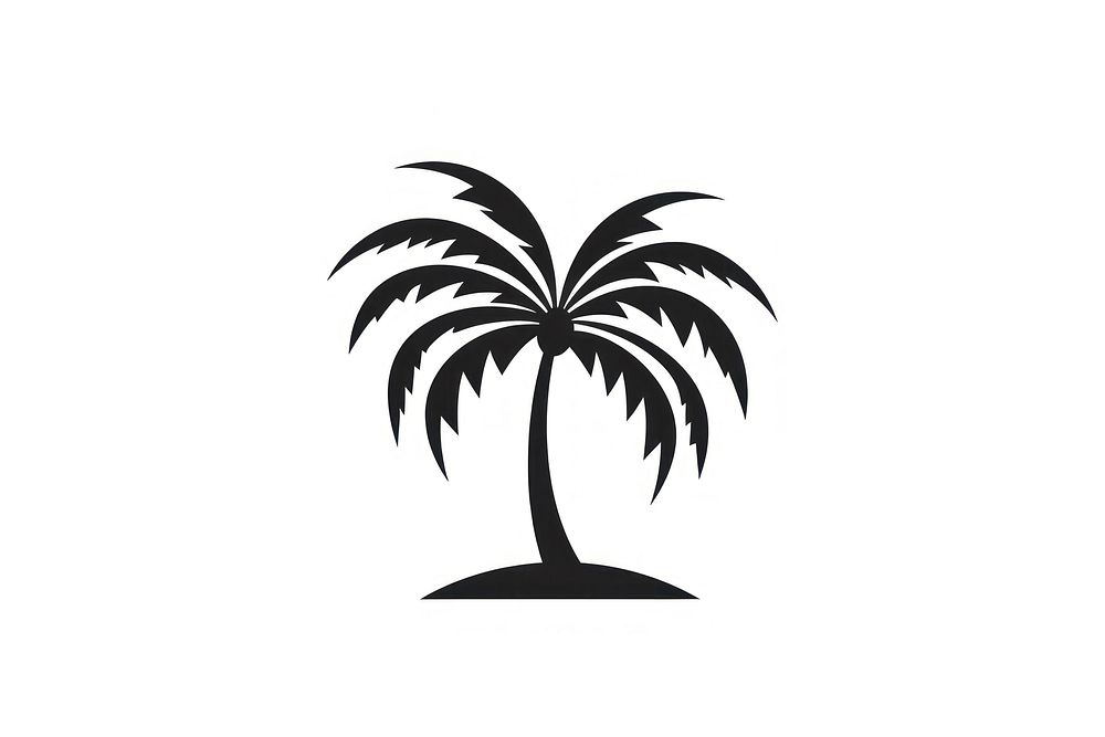 Palm tree plant monochrome arecaceae. AI generated Image by rawpixel.