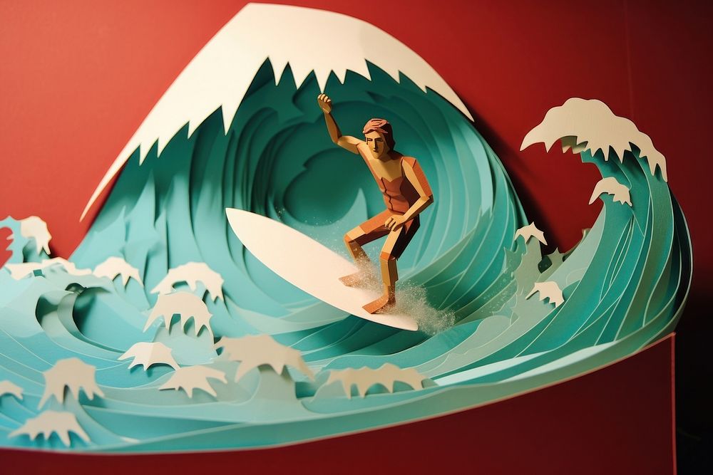 Surfing sports nature adult. AI generated Image by rawpixel.