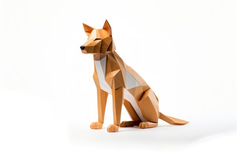 Dingo origami mammal animal. AI generated Image by rawpixel.