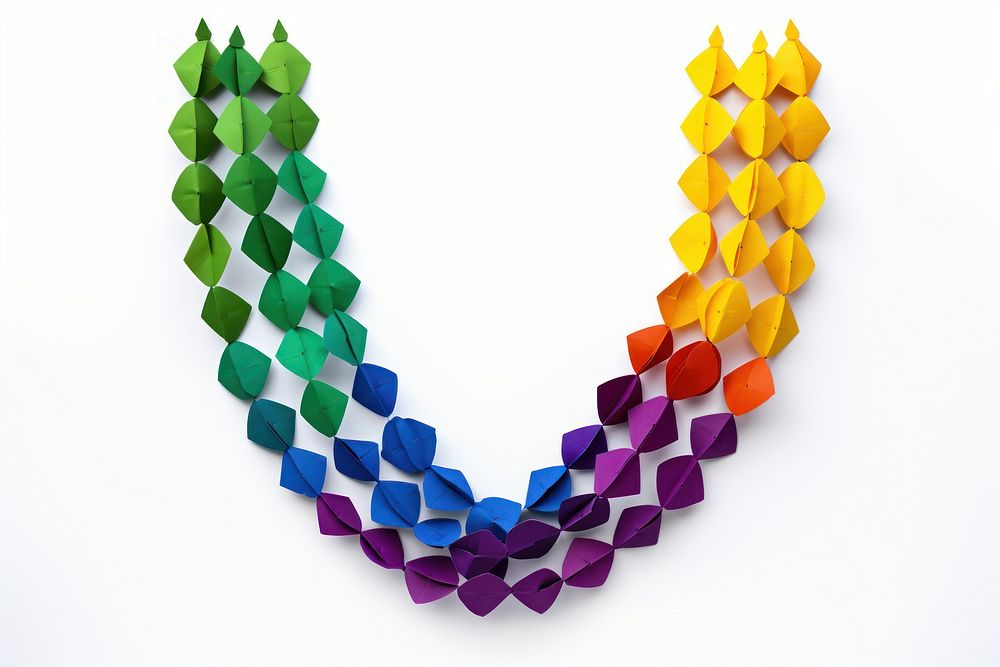 Mardi gras beads necklace jewelry origami. AI generated Image by rawpixel.