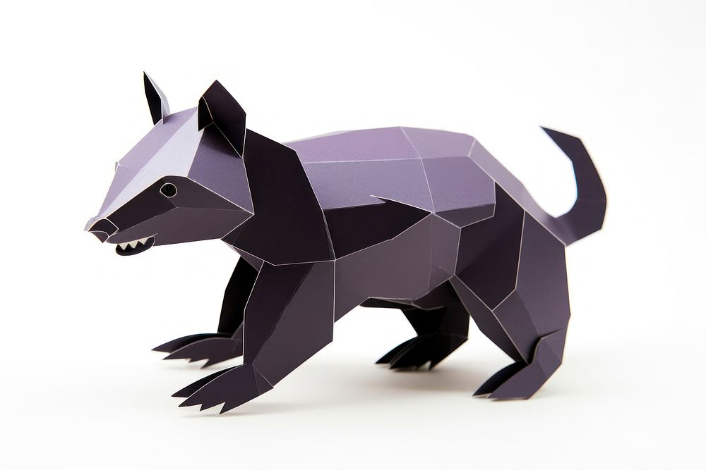Tasmanian devil origami mammal animal. AI generated Image by rawpixel.