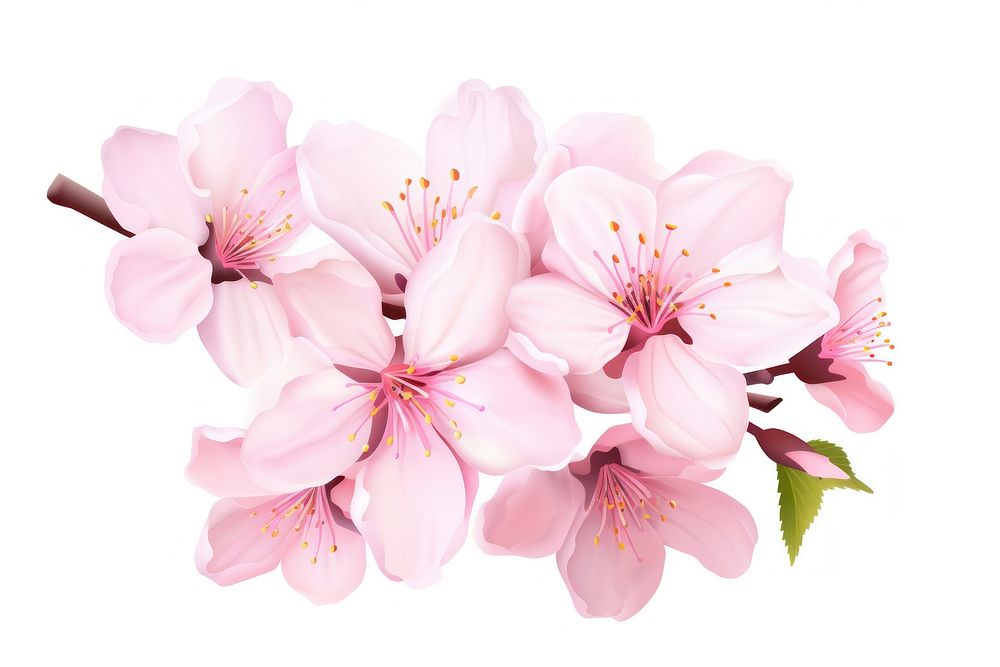 Petal cherry blossom flower plant white. AI generated Image by rawpixel.