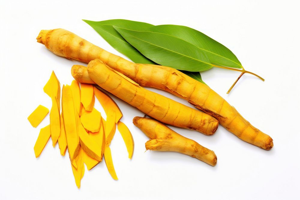 Turmeric rhizome sliced plant herbs food. AI generated Image by rawpixel.
