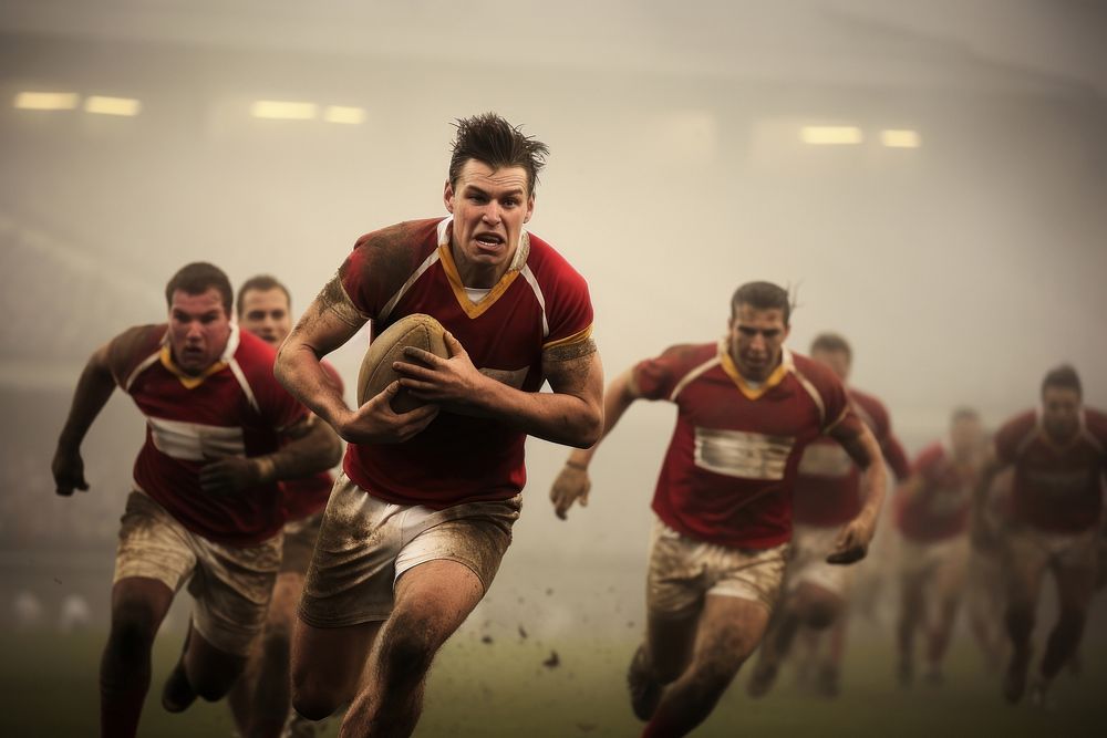 Australian rules football sports rugby adult. AI generated Image by rawpixel.