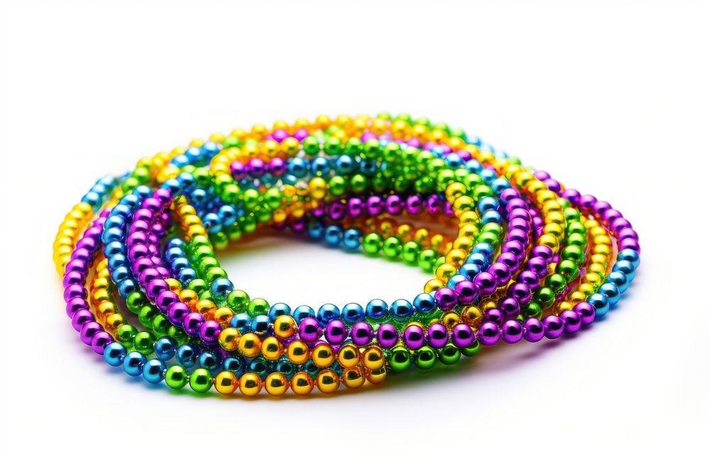Mardi gras beads bracelet necklace jewelry. AI generated Image by rawpixel.