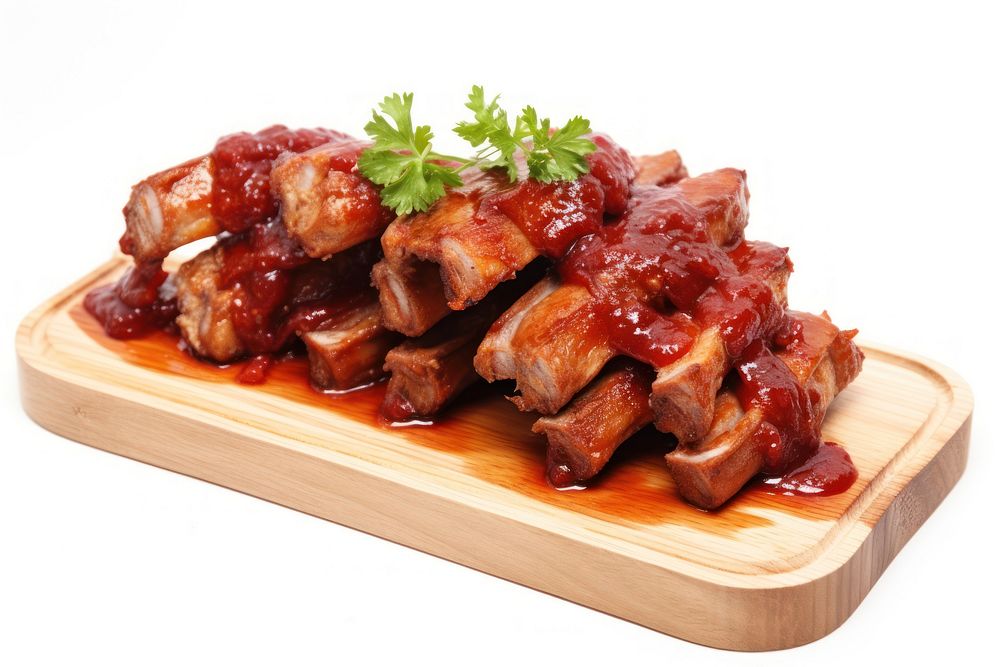 Pork ribs racks sauce meat food. AI generated Image by rawpixel.