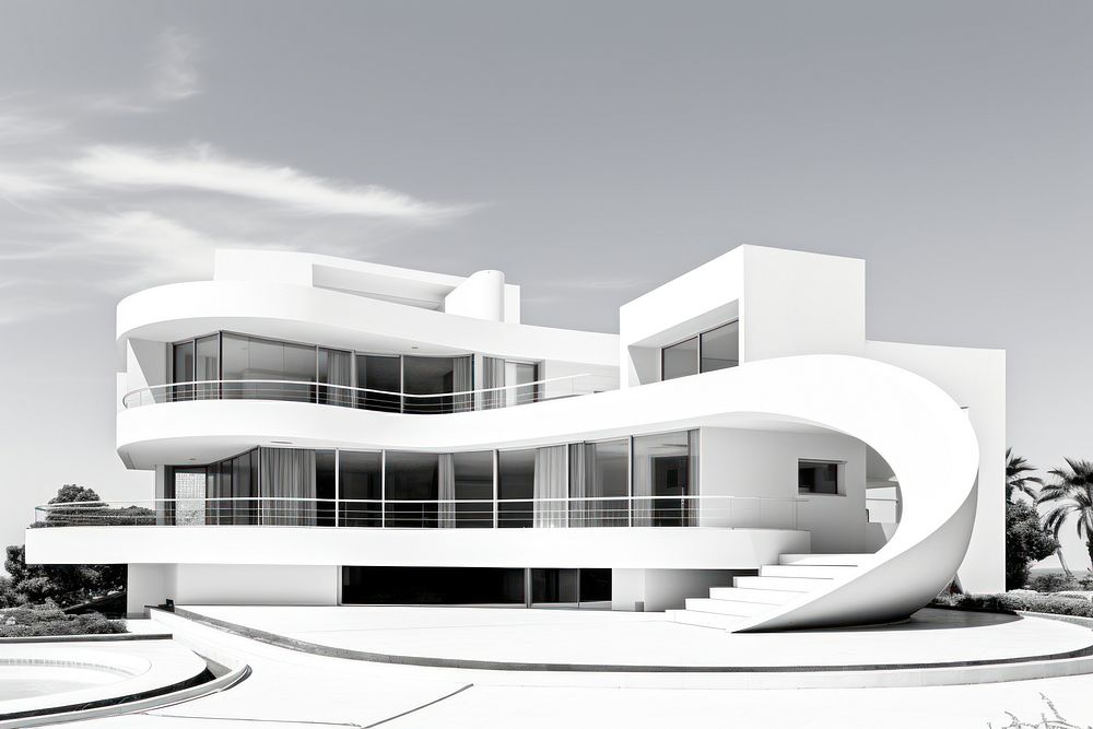 Home modern architecture building house white. AI generated Image by rawpixel.