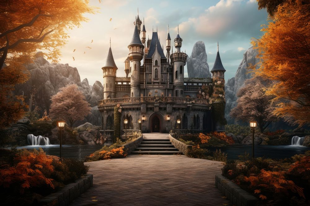 Fairy Tale Castle castle architecture building. AI generated Image by rawpixel.