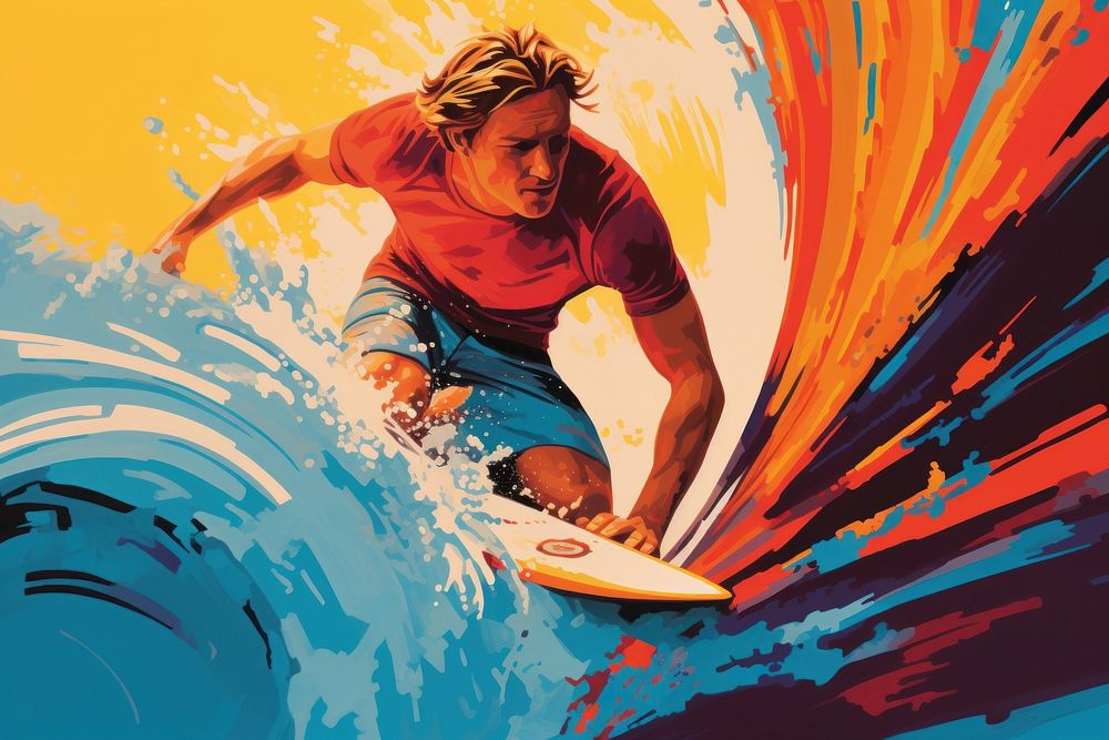 Surfing recreation sports adult. AI generated Image by rawpixel.