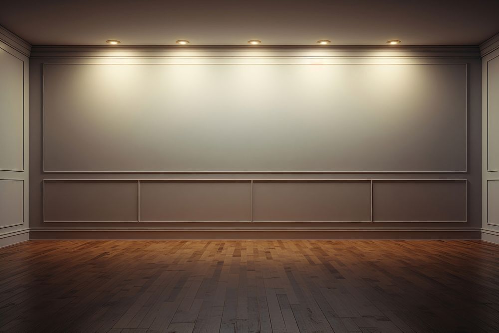 Empty room backgrounds flooring lighting. AI generated Image by rawpixel.