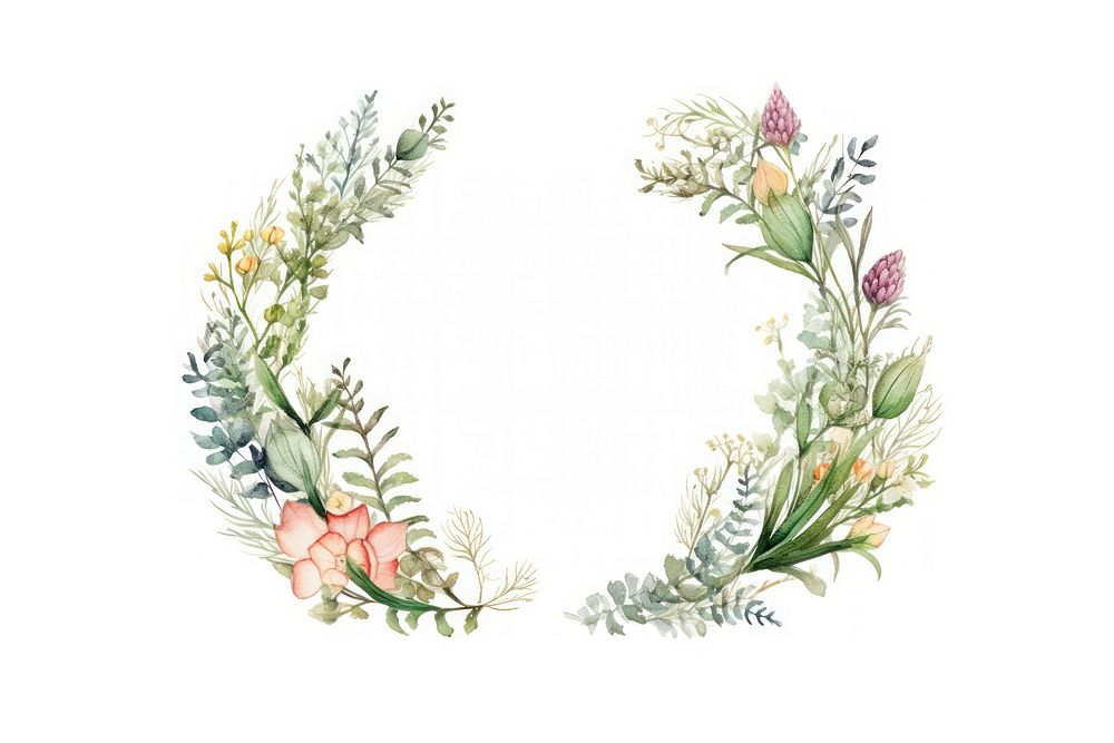 Plant pattern flower wreath. AI generated Image by rawpixel.