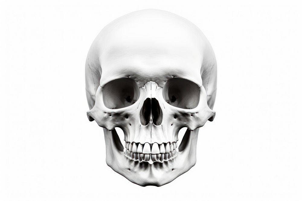 Skeleton white anthropology monochrome. AI generated Image by rawpixel.