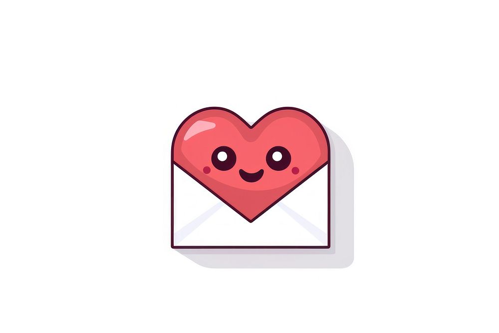 Love mail cartoon line white background. AI generated Image by rawpixel.