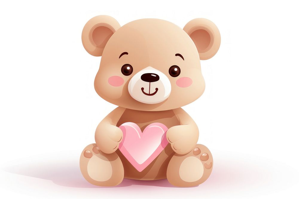 Teddy bear cartoon toy white background. AI generated Image by rawpixel.