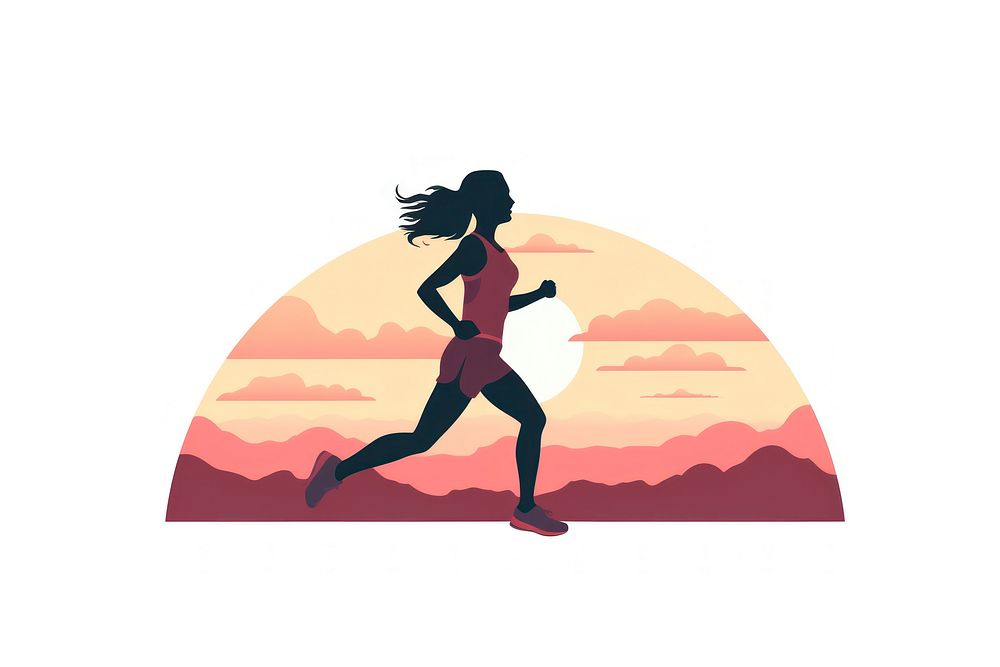 Silhouette running jogging adult. AI generated Image by rawpixel.