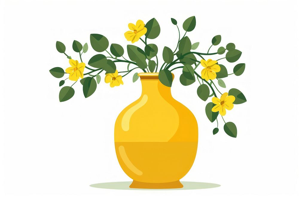 Flower vase yellow plant. AI generated Image by rawpixel.