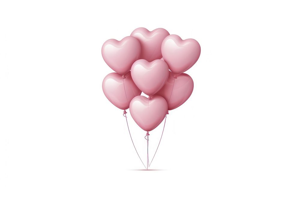 Balloon heart pink white background. AI generated Image by rawpixel.