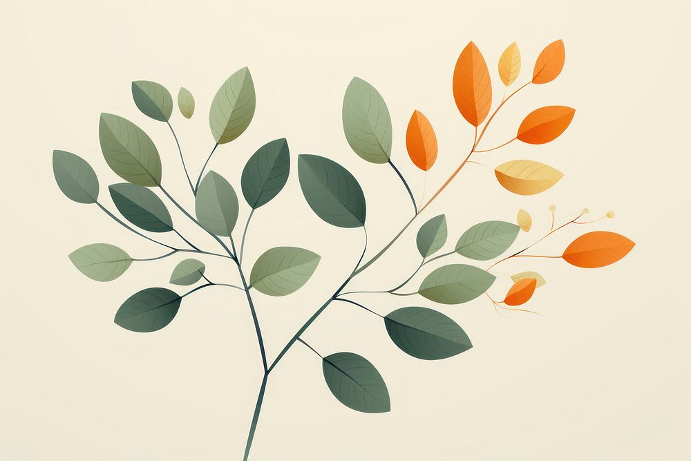 Leaf plant pattern branch green. AI generated Image by rawpixel.
