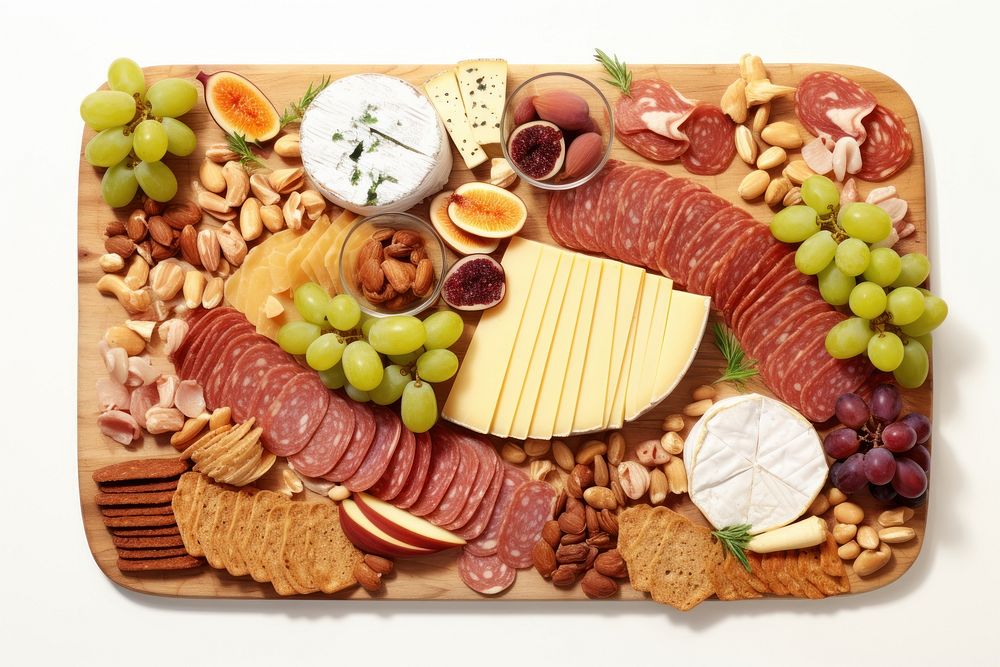 Tapas cheese platter salami. AI generated Image by rawpixel.
