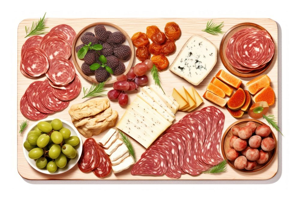 Cheese appetizer platter salami. AI generated Image by rawpixel.