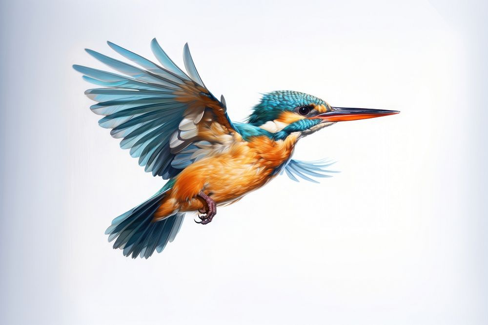 Bird kingfisher animal flying. AI generated Image by rawpixel.