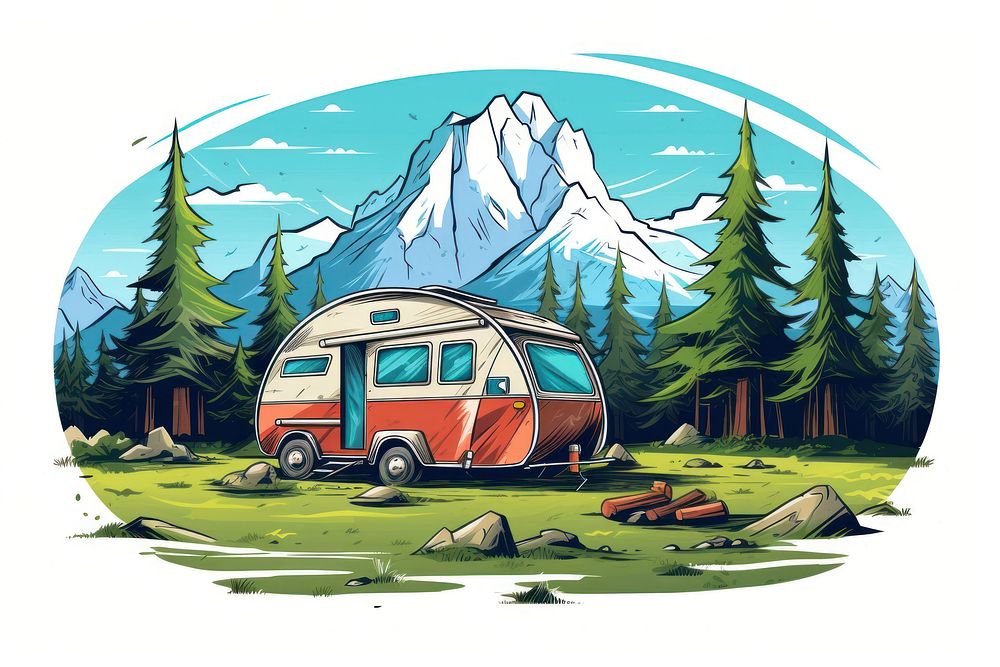 Camping outdoors vehicle nature. AI generated Image by rawpixel.