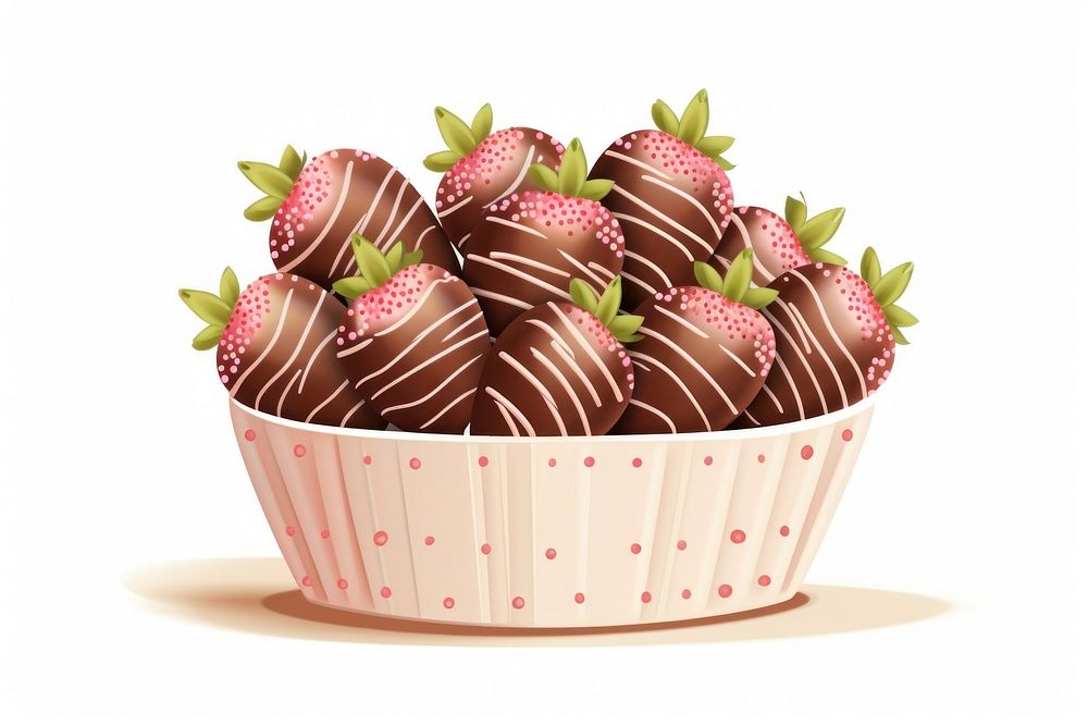 Chocolate strawberry dessert basket. AI generated Image by rawpixel.