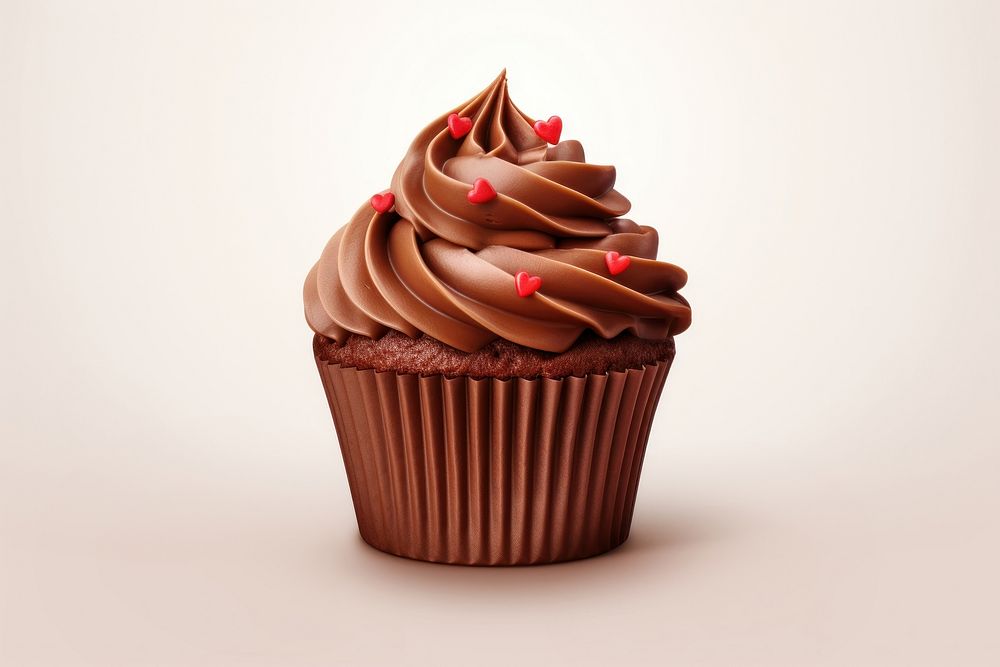 Chocolate cupcake dessert cream. AI generated Image by rawpixel.