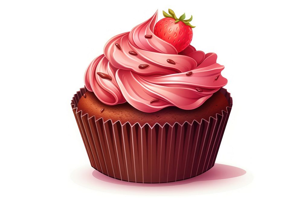 Cupcake chocolate strawberry dessert. AI generated Image by rawpixel.