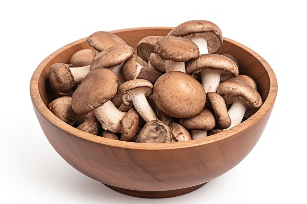 Shiitake mushroom bowl brown. AI generated Image by rawpixel.