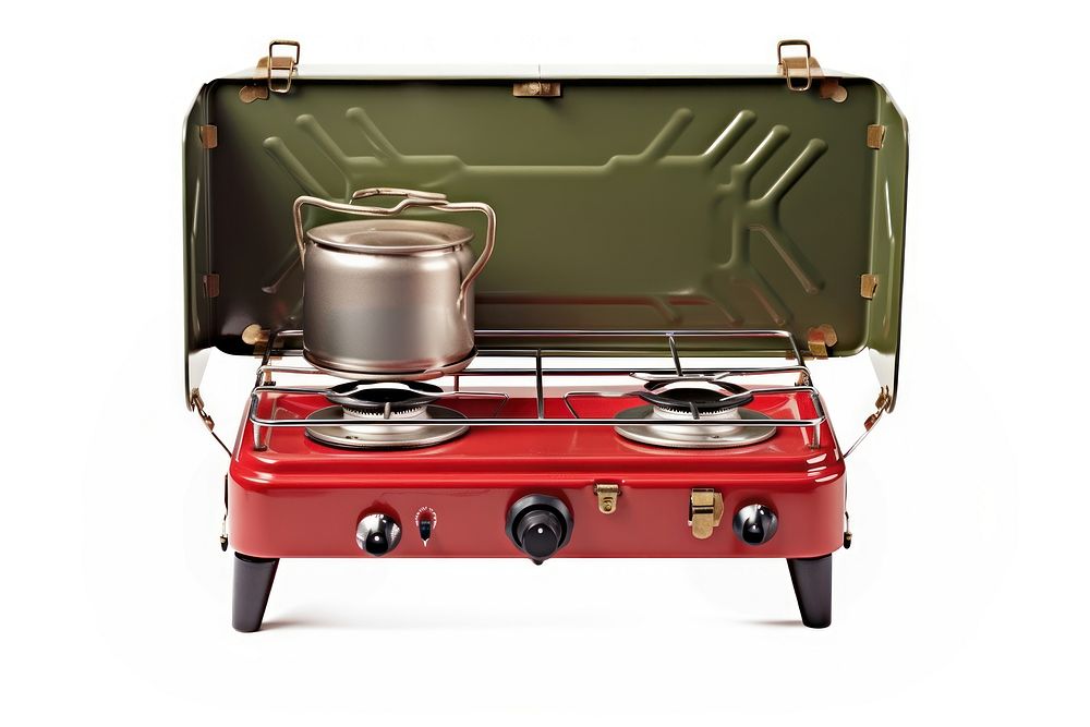 Camping stove appliance white background. AI generated Image by rawpixel.