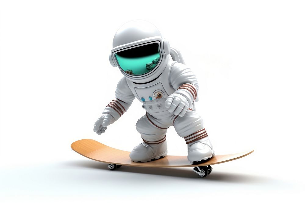 Snowboarding skateboard astronaut helmet. AI generated Image by rawpixel.