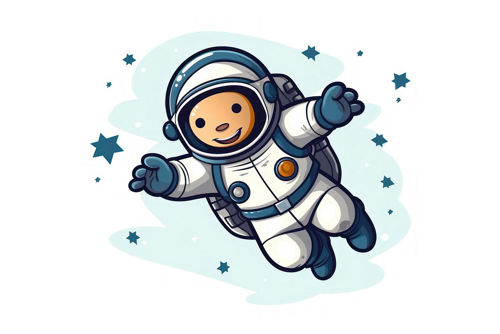 Astronaut cartoon space fun. AI generated Image by rawpixel.