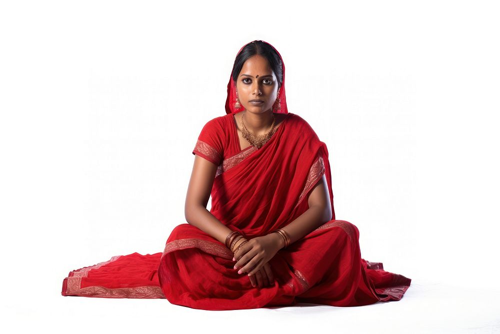 India sitting adult women. AI generated Image by rawpixel.
