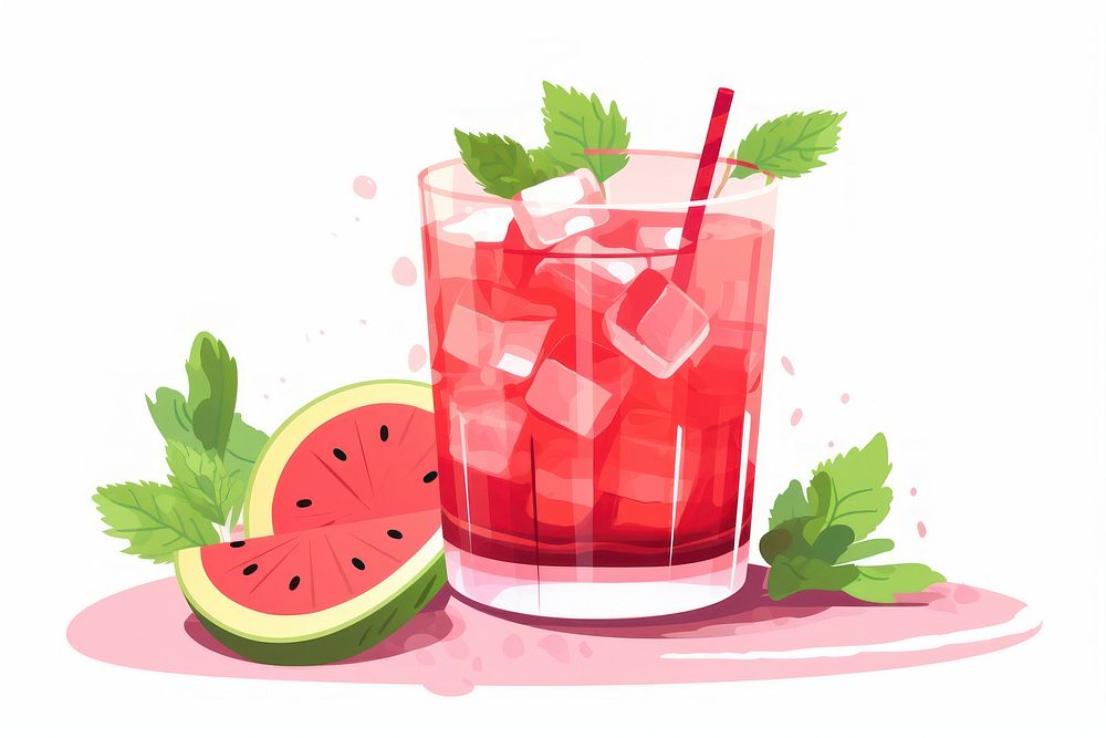 Watermelon cocktail fruit drink. AI generated Image by rawpixel.