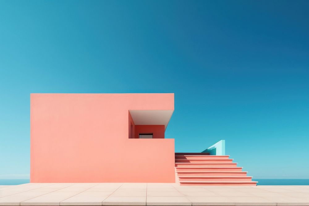 Aesthetic architecture staircase building. AI generated Image by rawpixel.