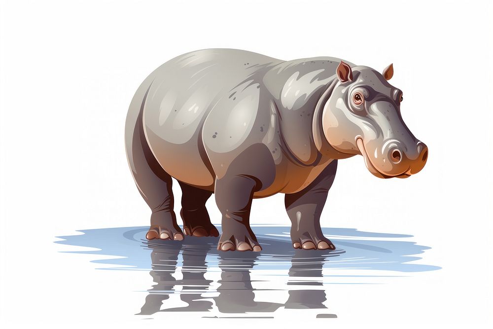 Animal animal hippopotamus wildlife. AI generated Image by rawpixel.