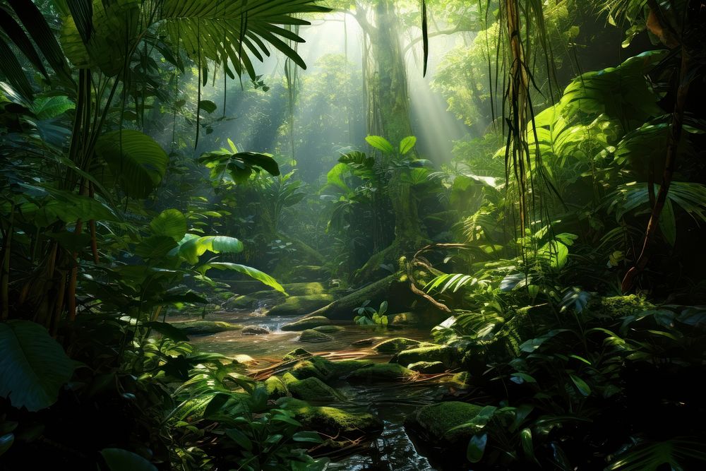 Jungle nature vegetation outdoors. AI generated Image by rawpixel.