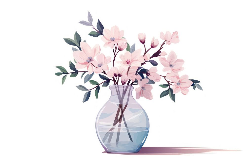 Night Scented Stock vase flower plant. AI generated Image by rawpixel.