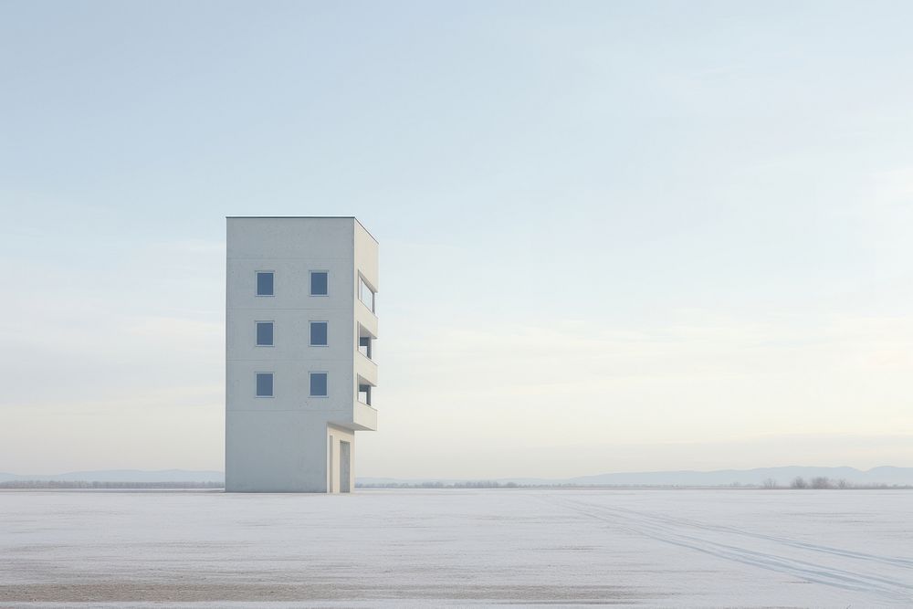 Building architecture outdoors snow. AI generated Image by rawpixel.