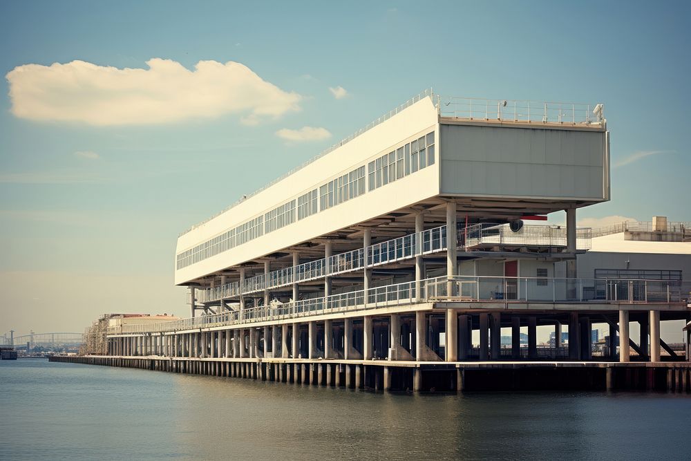 Building pier architecture waterfront. AI generated Image by rawpixel.