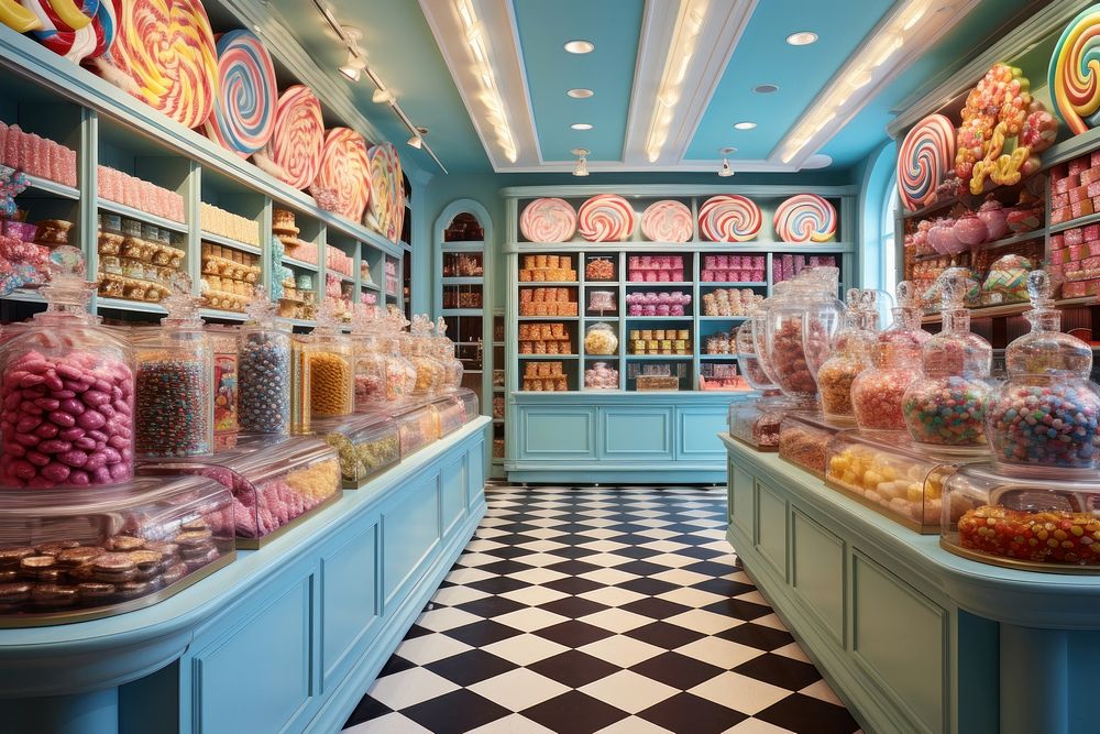 Shop candy food confectionery. AI generated Image by rawpixel.