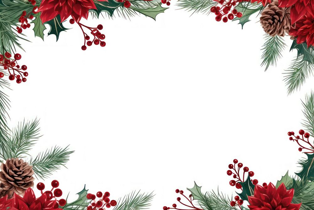 Christmas frame backgrounds pattern plant | Premium Photo Illustration ...