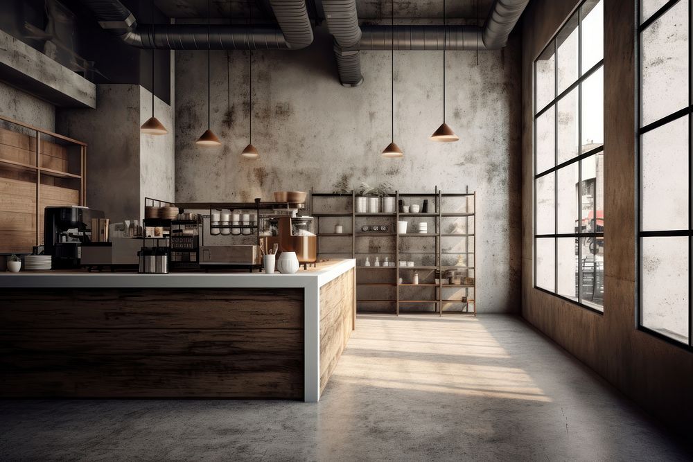 Shop architecture building kitchen. AI generated Image by rawpixel.