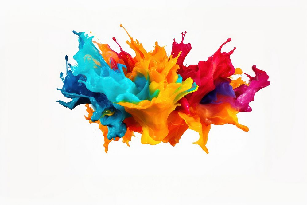Color splash art white background creativity. AI generated Image by rawpixel.
