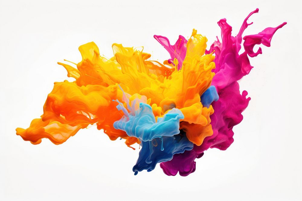 Color splash petal art white background. AI generated Image by rawpixel.