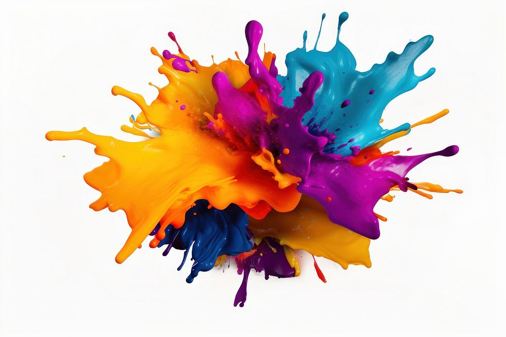 Color splash purple art white background. AI generated Image by rawpixel.