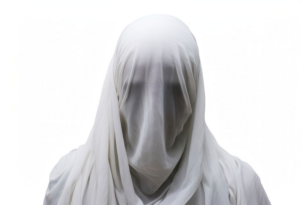 Creepy adult white veil. AI generated Image by rawpixel.