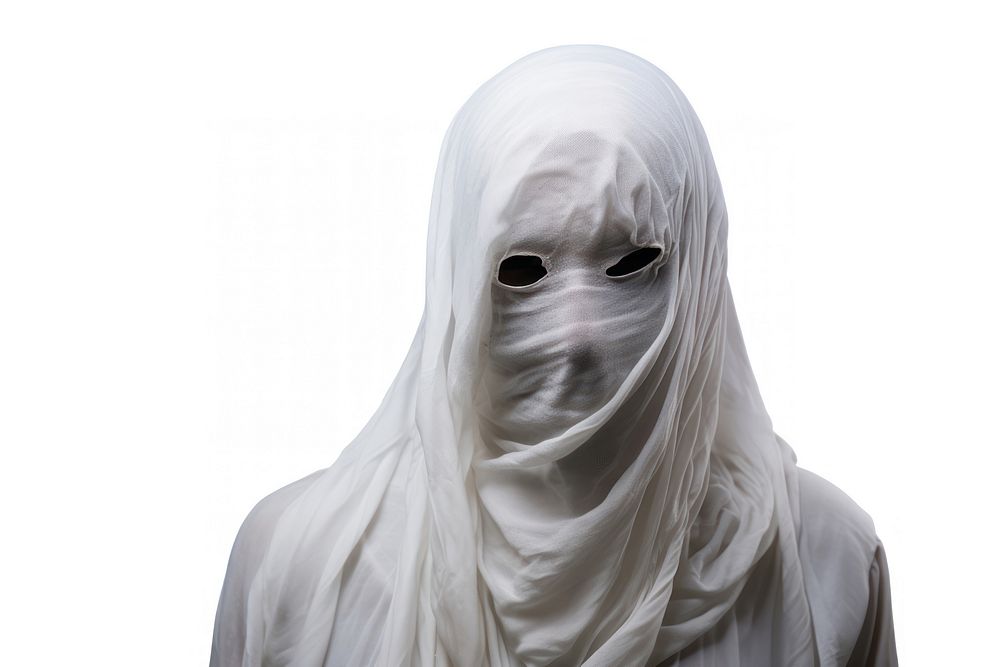 Creepy white veil white background. AI generated Image by rawpixel.