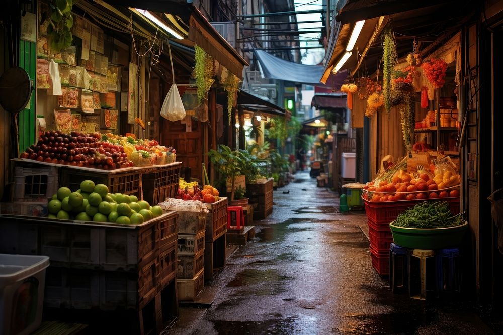 Shop alley market street. AI generated Image by rawpixel.